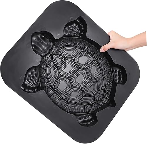 Miniatura 3 de Hemoton Molde de piedra escalonada con forma de tortuga, molde de cemento de hormigón, fabricante de ladrillos escalonados, para entradas,