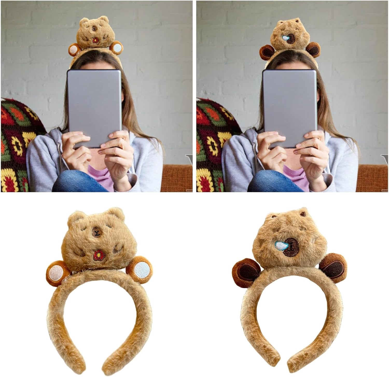 Capybara - Fasce per capelli divertenti per lavare il viso, a