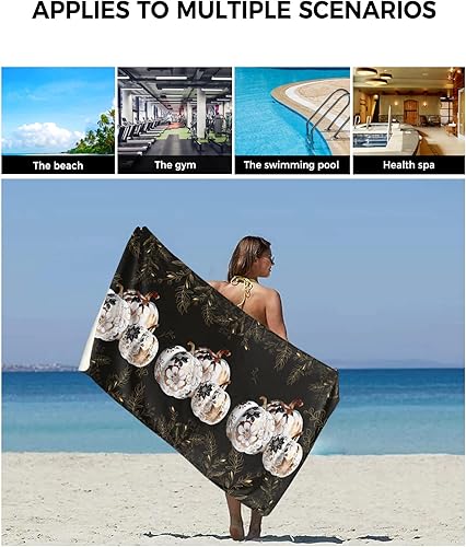 Miniatura 6 de Thanksgiving Pumpkins Bath Towels for Bathroom Set - Luxury Towels Gifts for Women,Quick Dry Beach Kitchen Hand Hair Face Yoga Workout Gym Towel and