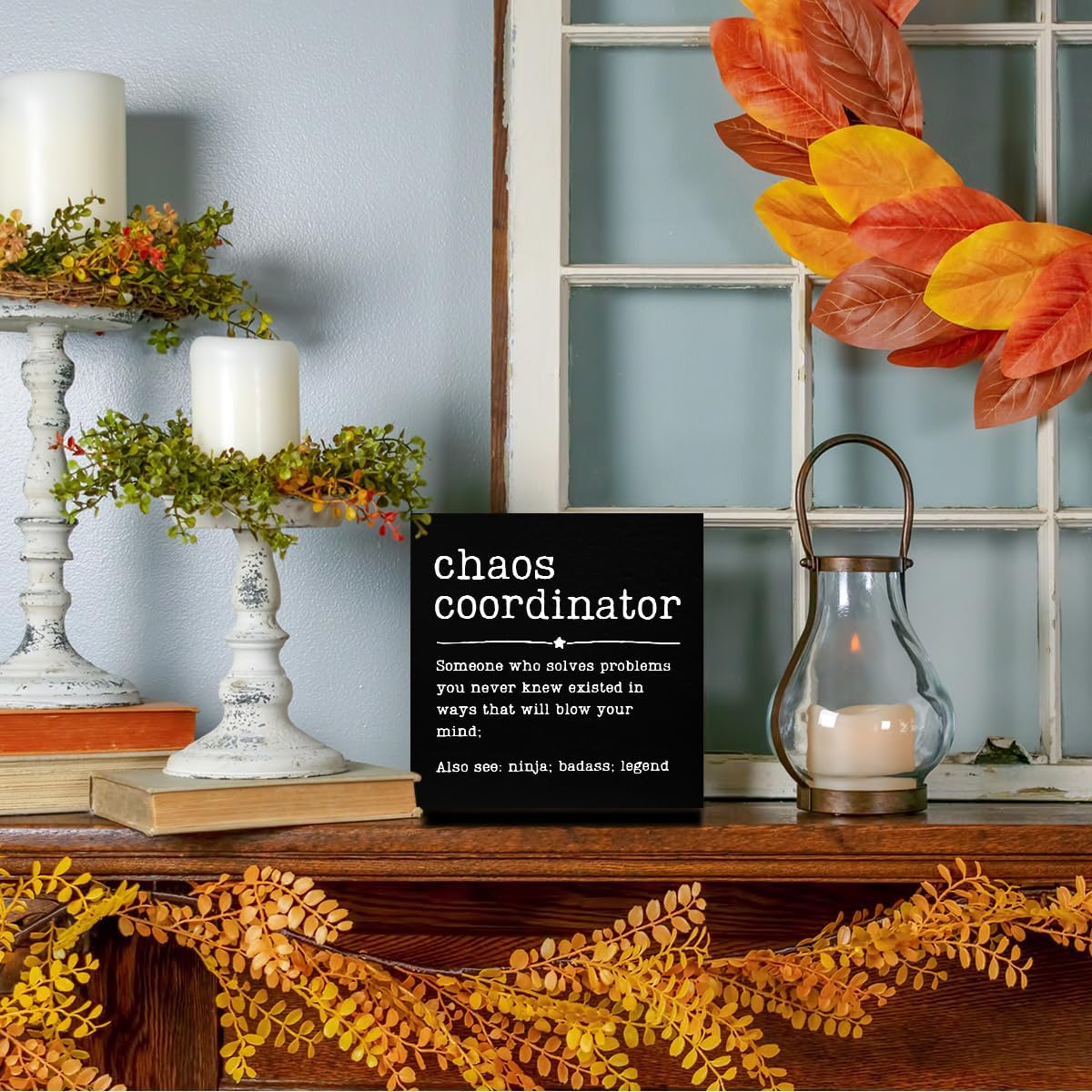 Funny Chaos Coordinator Gifts Office Decor, Chaos Coordinator Wooden Box Sign, Thank You Gifts, Home Farmhouse Table Shelf Desk Decor Accessories, Appreciation Gifts for Coworkers Colleague Leader - Image 5