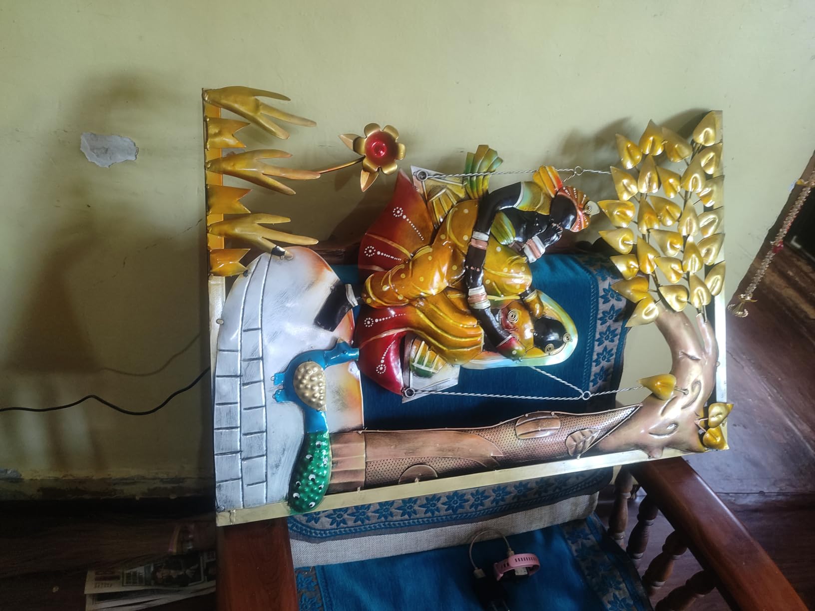 RHD Radha-Krishna in Ring LED Home Interior Wall Decor,Decorative item ...