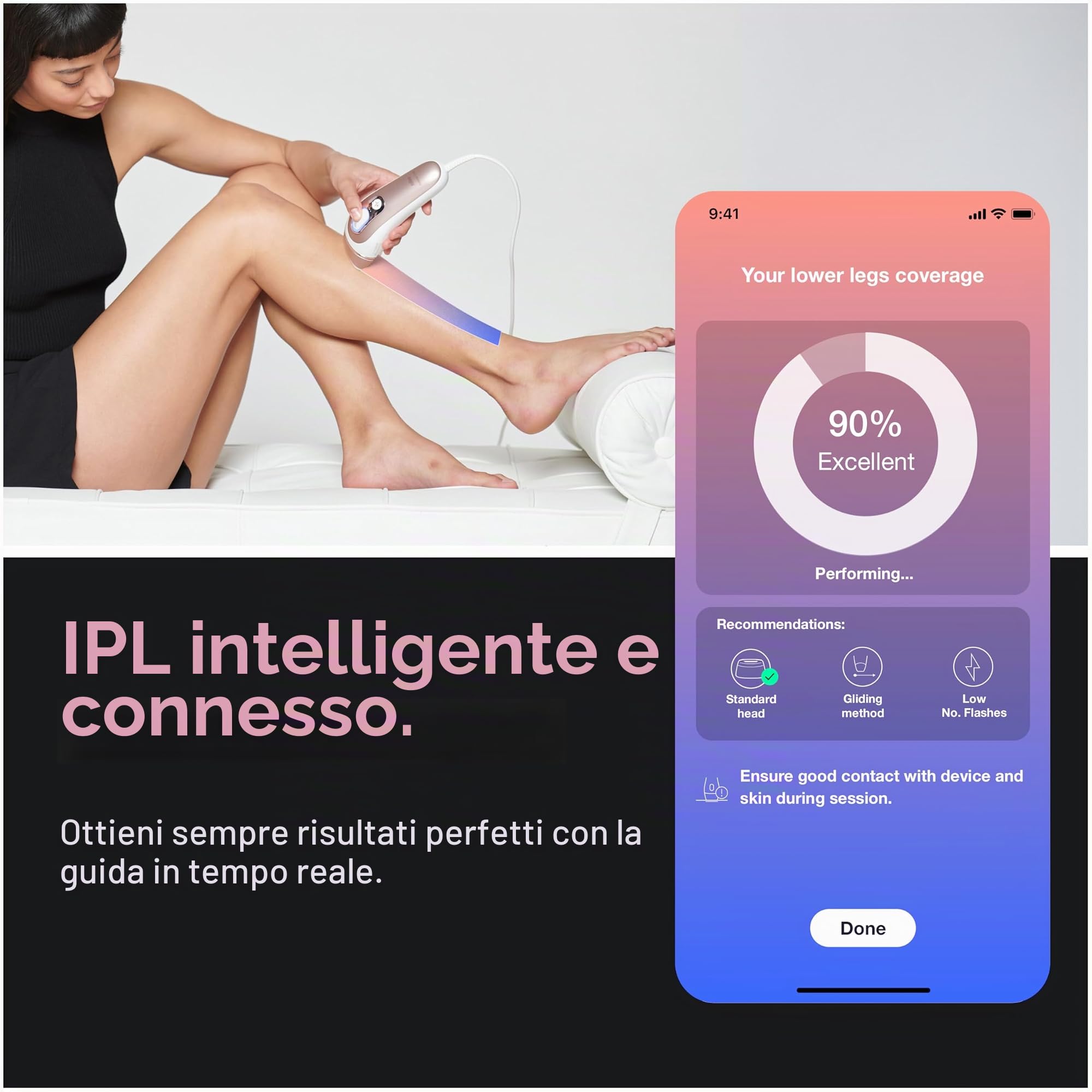 Braun Dispositivo di depilazione IPL a lunga durata per donne e uomini, Skin i·Expert, w/Free App, Vanity Case, Venus Razor, 2 testine intelligenti, trimmer viso Venus, alternativa per la depilazione