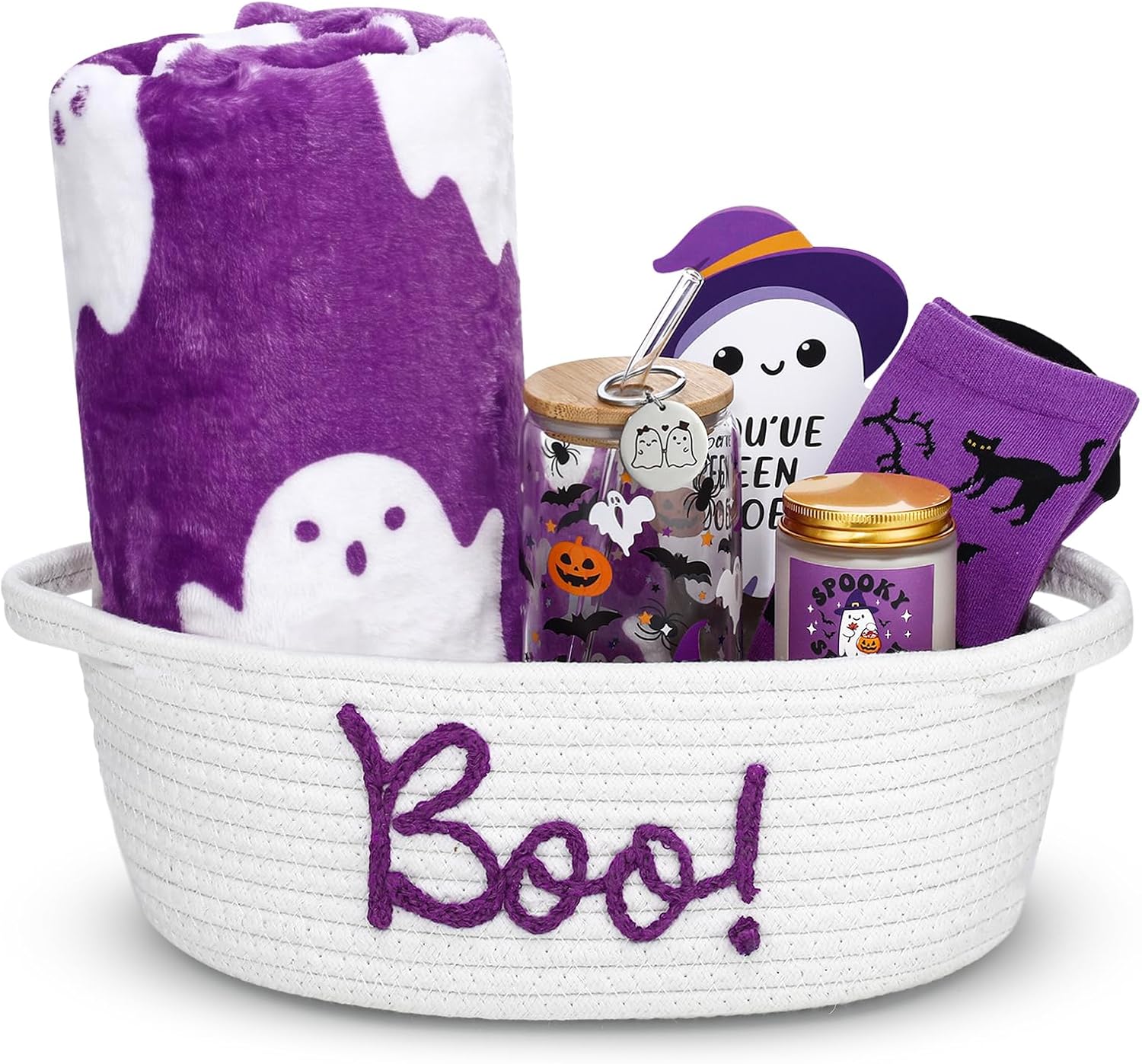 Mindsoft 7 Pcs Halloween Boo Basket Stuffers Boo Basket Gifts, Pink
