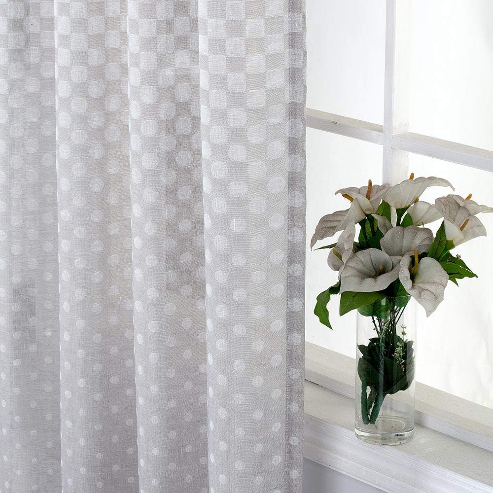 Everyday Celebration Rod Pocket Burlap Semi Sheer Curtains for Kids Bedroom, Sheer Curtains Rod Pocket Window Drapes, Grommet Curtains & Drapes (Sand Grey), 52" W X 96" H, 1 Panel