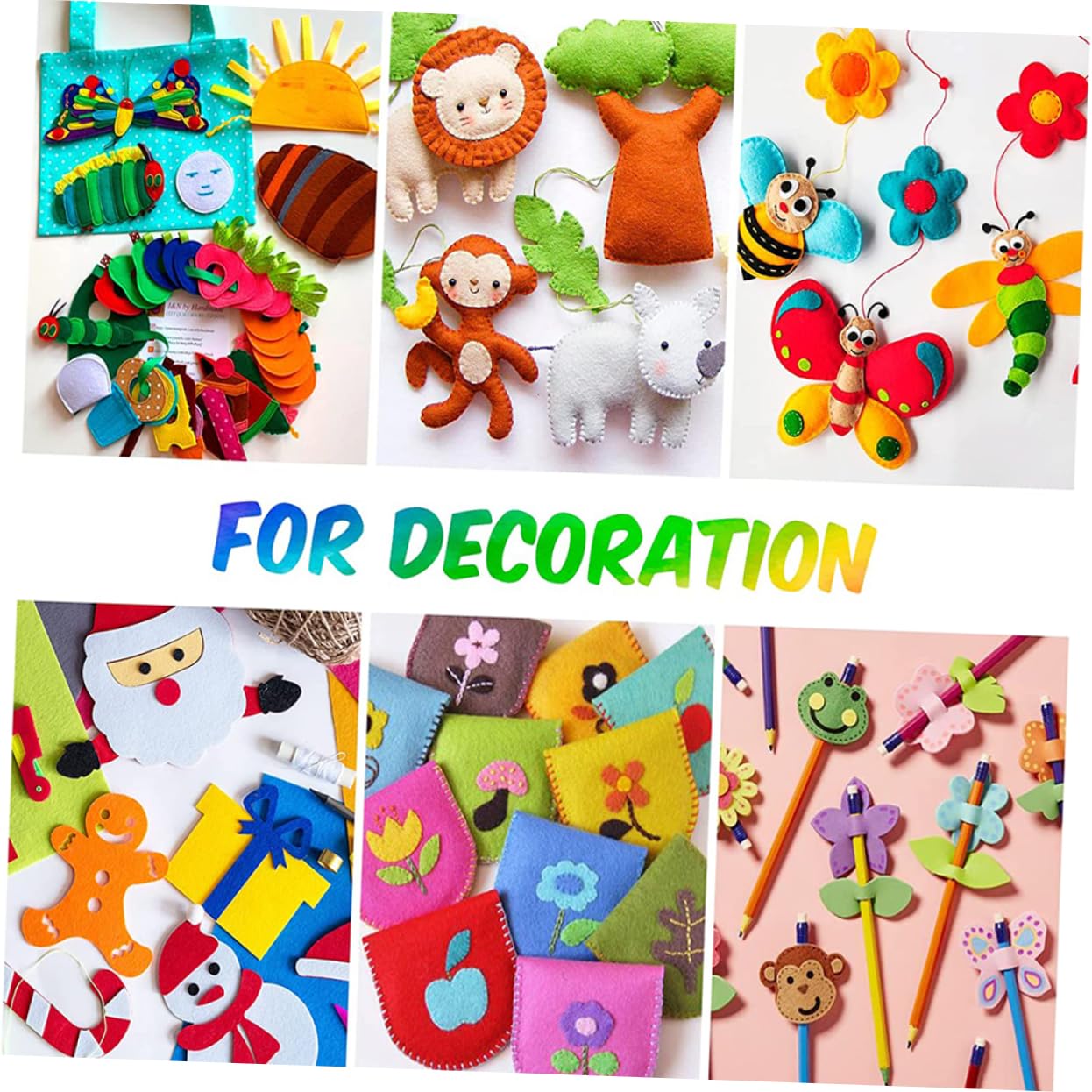Tofficu 2 Sätze Filzstoff Selber Machen Felt Board DIY Filzstoff Handgemachte Bastelmaterialien Bastel-Patchwork Polsterstoff Stickerei-Stoff Filzmaterial DIY -versorgung 40 Stück * 2