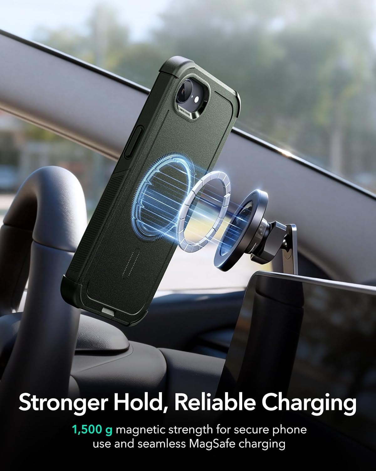 ESR for iPhone 17e/iPhone 16e Case, 7X Military-Grade Drop Protection, MagSafe Accessories Compatible, Shock-Absorbing Rugged Cover, Cyber Series, Army Green
