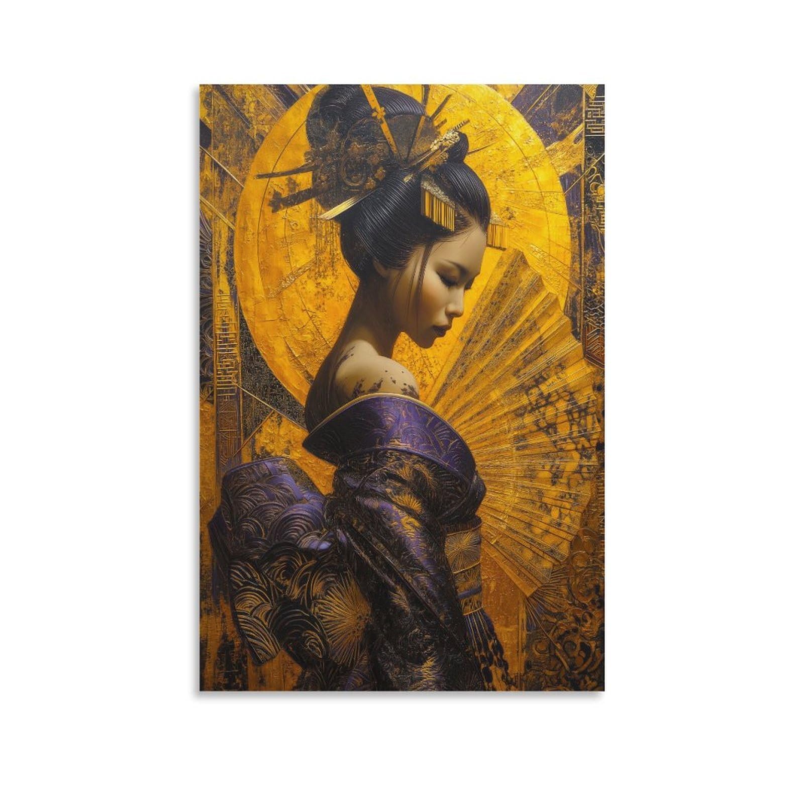 Riavbaodg Unframe-Style-2 Japanese Geisha Poster Artwork Edo Period In Japan Giclee Canvas Prints Modern Canvas Wall Art Picture Wall Minimalist Modern Art For Home Office Decor Room Bedroom 16X24inch(40X60cm)