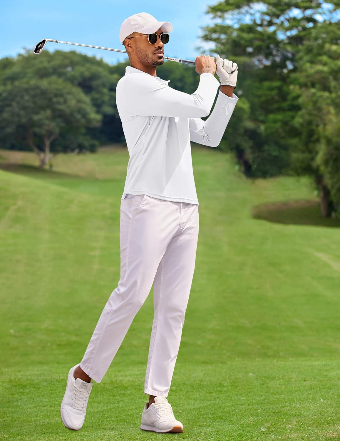 COOFANDY Men's Polo Shirt Long Sleeve Moisture Wicking Golf Shirts Sun Protection Collared Work Shirts - Image 2