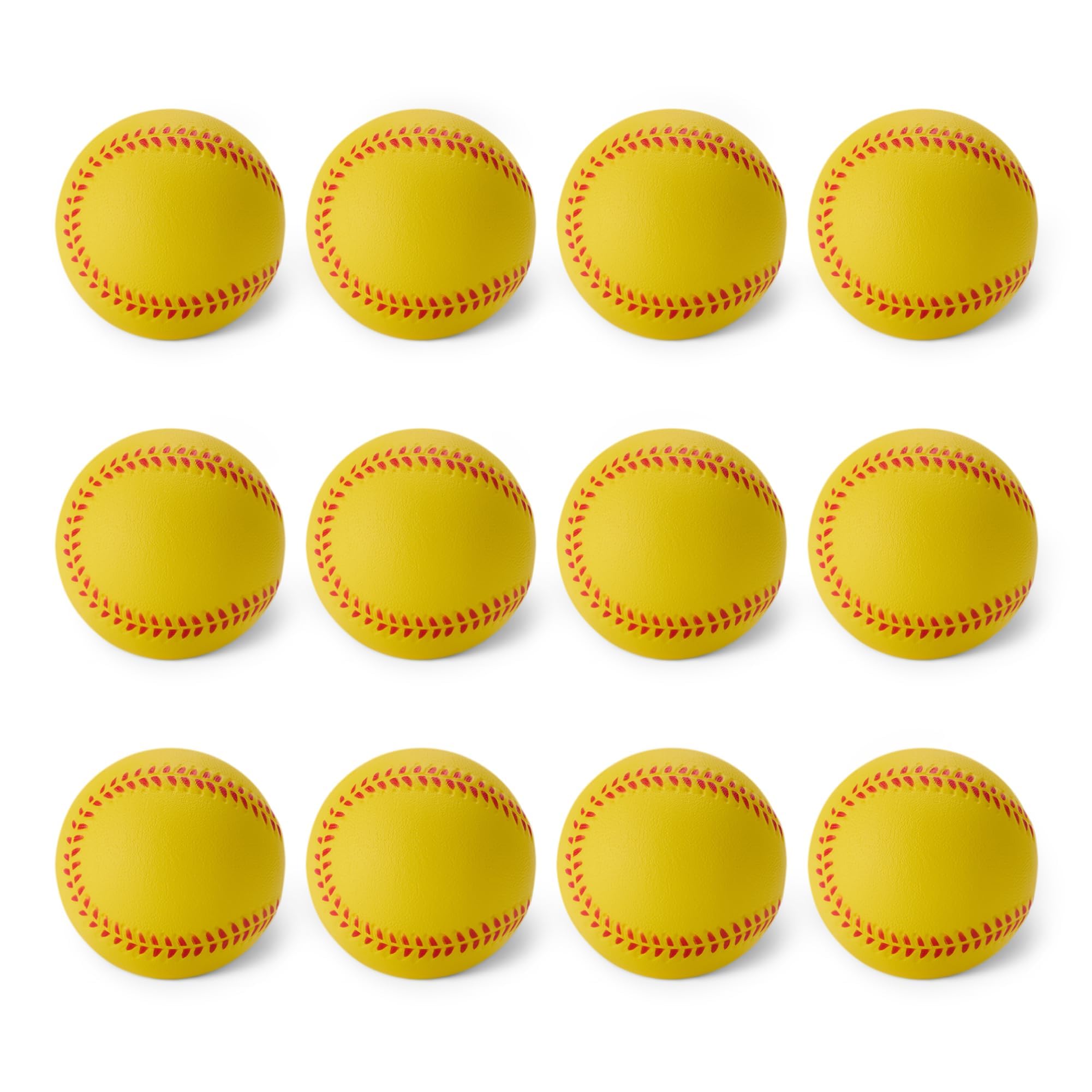 Amazon Basics Foam Training Baseballs for Indoor Practice and Safe Play, 2.68-inch, 12-Pack with Mesh Storage Bag