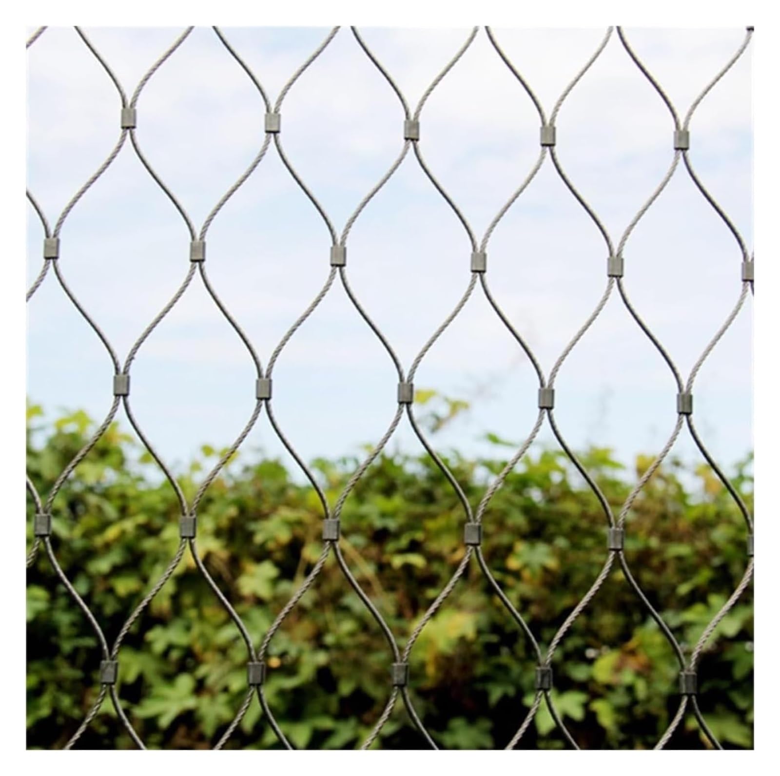 Wzmazingly Stainless Steel Rope Net, 20cm/2mm Protection Net, Impact Resistant Wire Mesh Fencing for Football Field Garden Farm(2x2m)