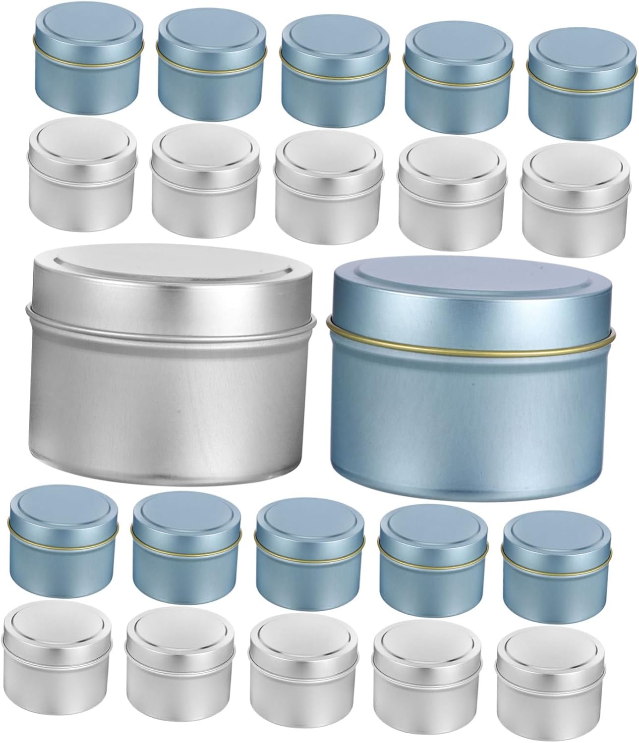 IWOWHERO 24pcs Empty Candle Jars for DIY Candle Making Durable Metal Containers with Lids Versatile Tinplate Storage for Aromatherapy Crafts and Favors