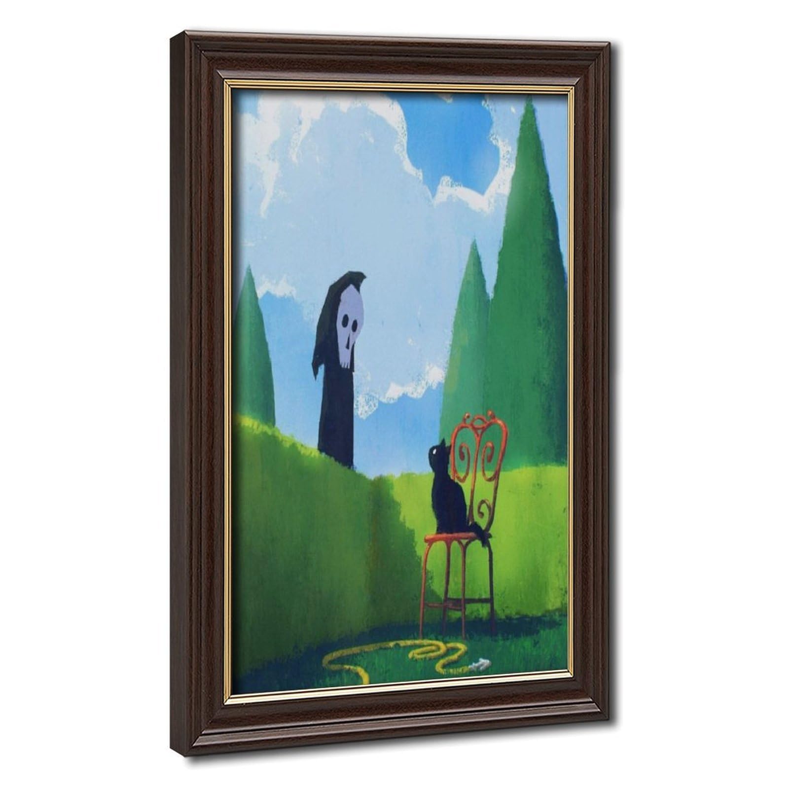 Bareronor Ghosts And Cats Funny (1) Canvas Poster Bedroom Decor Landscape Office Room Decor Gift 24" L X 36" W