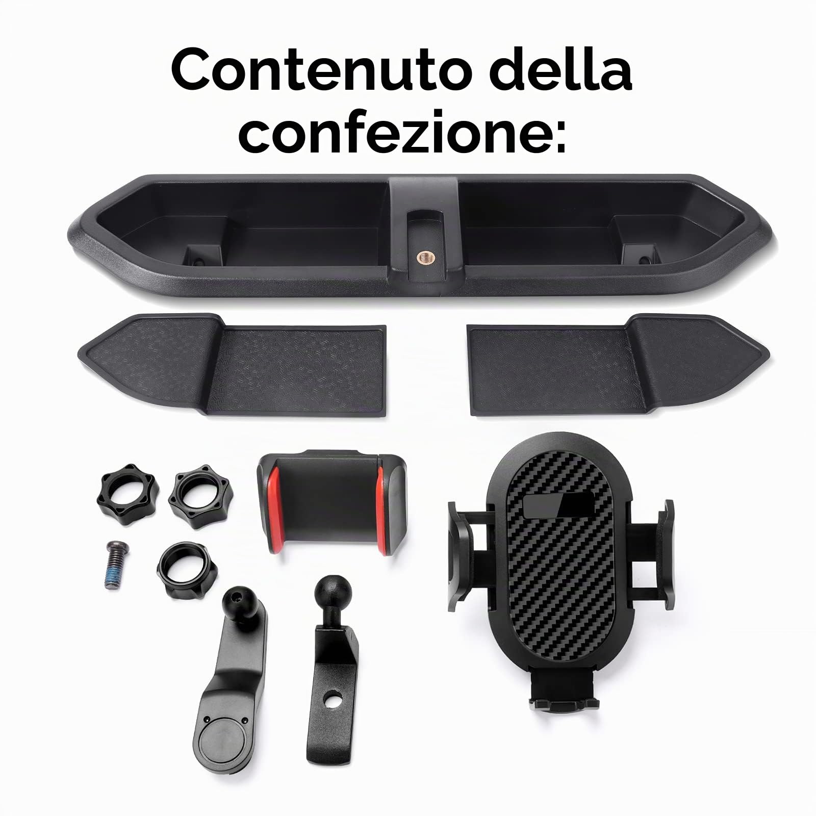 Supporto per telefono per Jeep Wrangler JL JLU & Gladiator JT, kit di sistema di supporto per telefono, multi-supporto, per cruscotto, con braccio di estensione, asta in metallo, non per modelli a