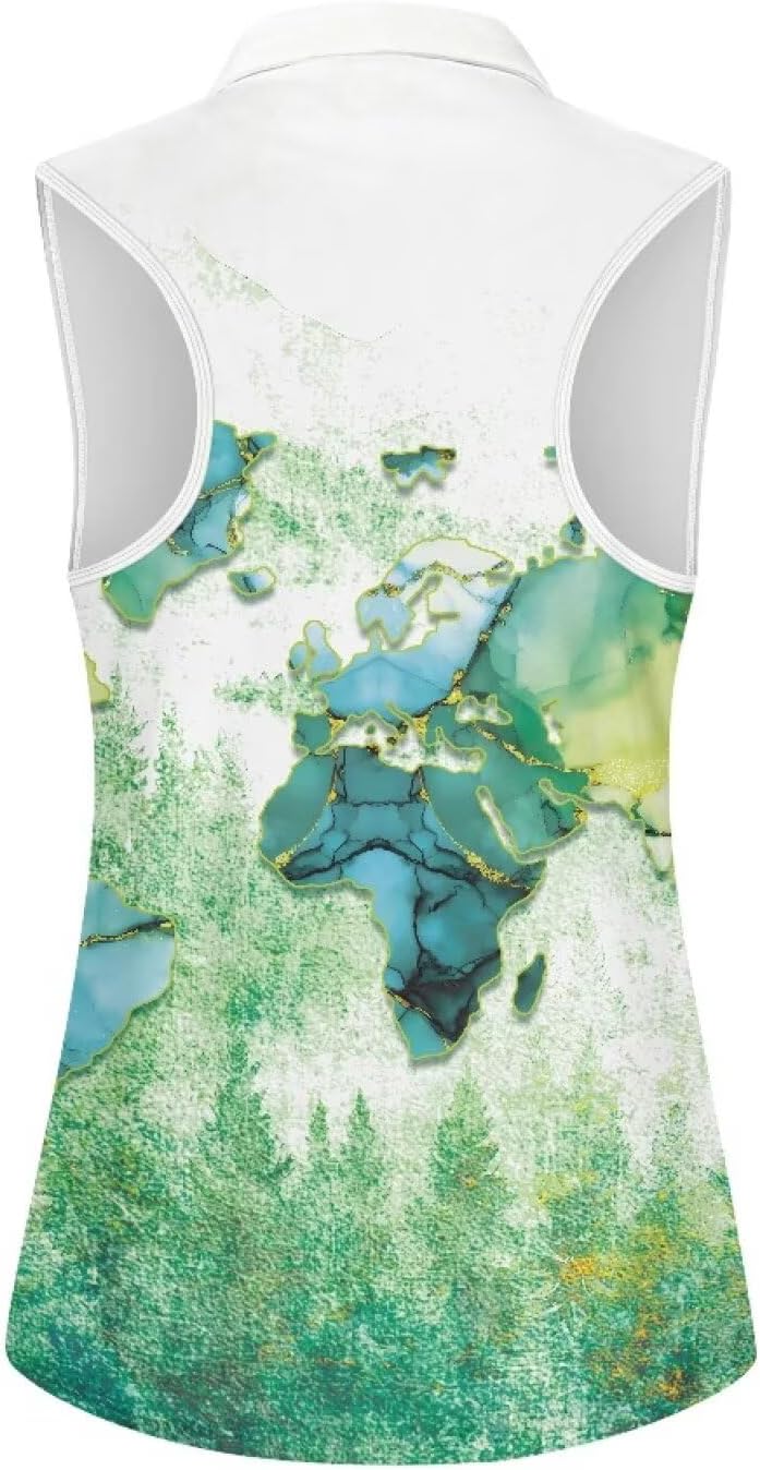 Women's Sleeveless Golf Tops Racerback Workout Sports Athletic Tennis Polo Shirts Moisture Wicking Golf Tank Tops - Image 6
