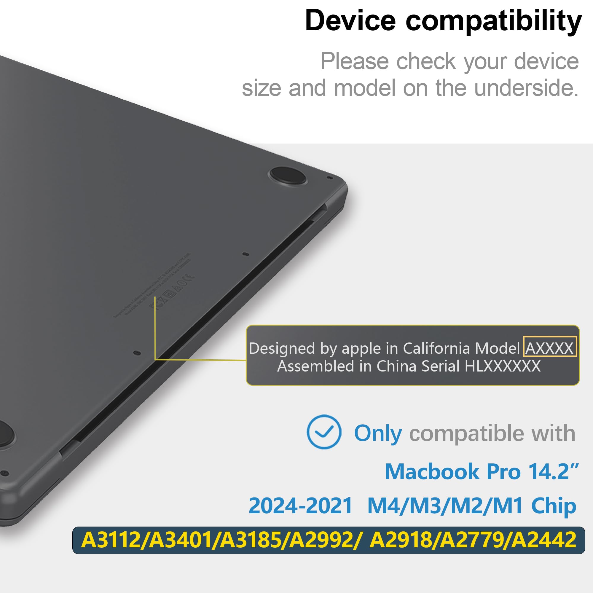 NPUOLS Custodia per 2024-2021 MacBook Pro 14 Pollici M4 M3 M2 M1 Pro Max A3112 A3401 A3185 A2918 A2992 A2779 A2442,Come il Colore Originale,Sottile Cover Rigide e EU Tastiera Cover,Space Black Opaco