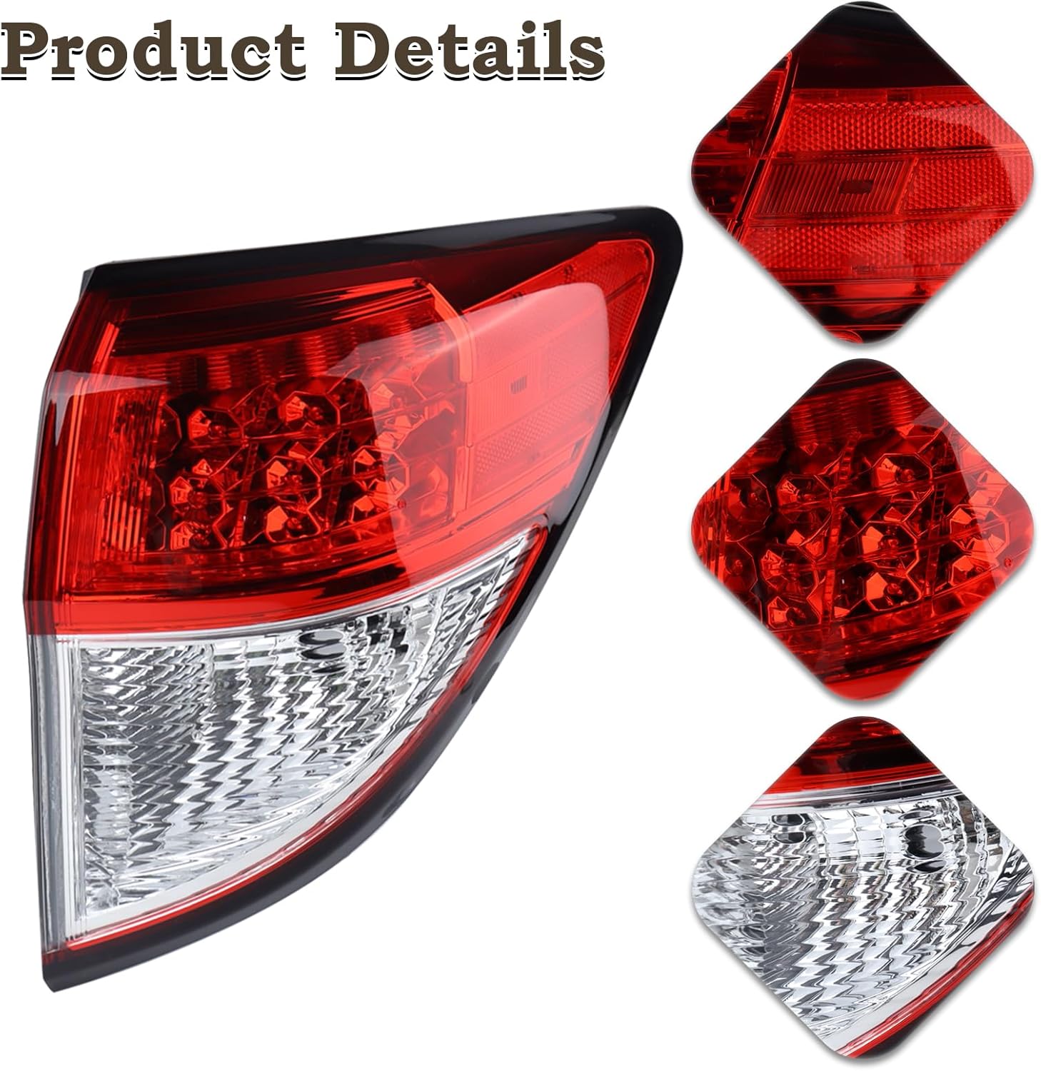 RH Outer LED Tail Light Compatible for 2019 2020 2021 2022 Honda HR-V HRV Transparent Lens Rear Lamp Assembly Right Passenger Side 335-02T-7WA31 HO2805119 31719ABRASN 33502T7WA31
