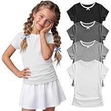 4 Pack Girls Short Sleeve Shirts