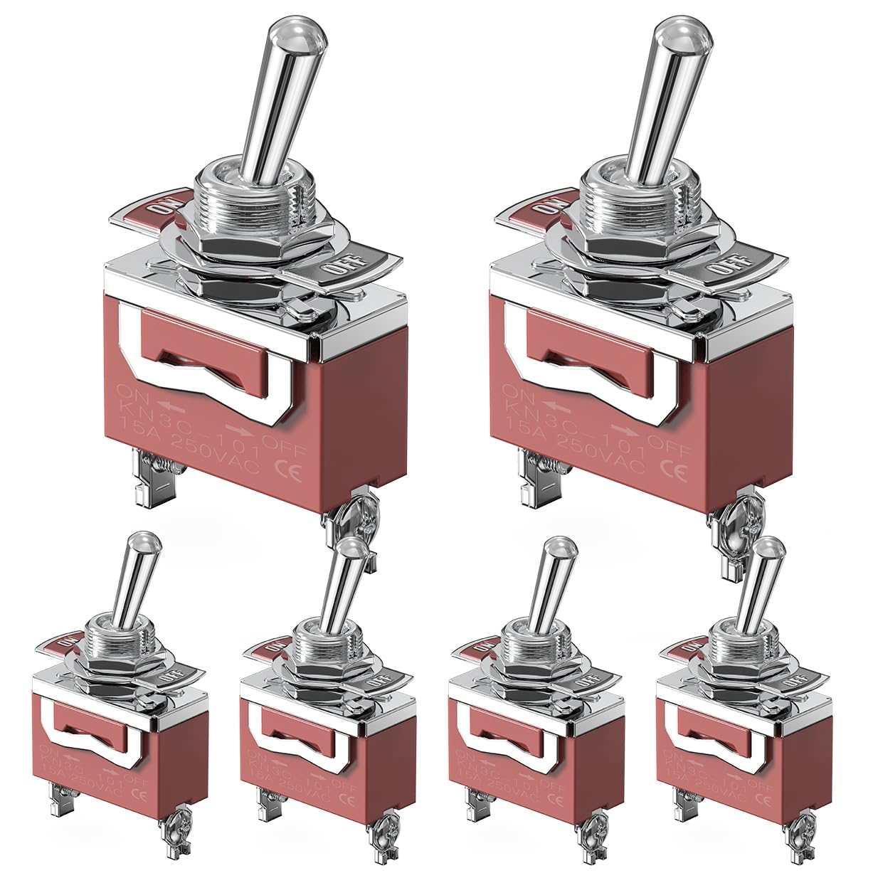 Marine Toggle Switch, 12V 6Pcs 2Pin SPST Marine ON Off Switch 30A for Marine Electrical Systems, Automotive, Camping Equipment and Industrial