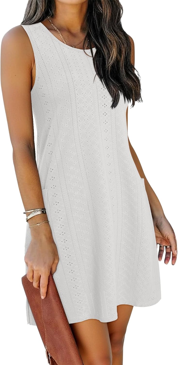 onlypuff Summer Dresses for Women Casual Sundresses Split Hem Beach Vacation Clothes