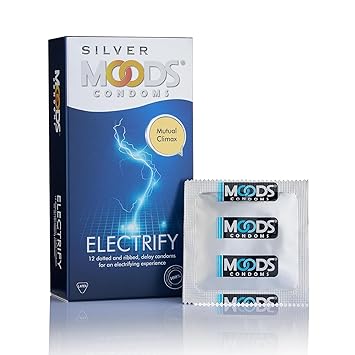 Moods Silver Electrify Condoms, 12 Count Each,Pack of x 2