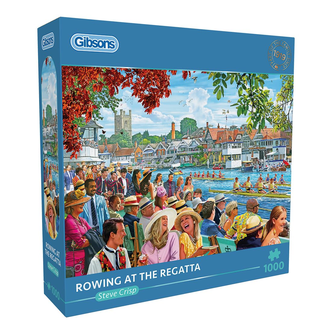 Gibsons Games Rowing at the Regatta 1000 Piece Jigsaw Puzzle | Nostalgic, Sustainable Puzzle for Adults | Premium 100% Recycled Board | Great Gift