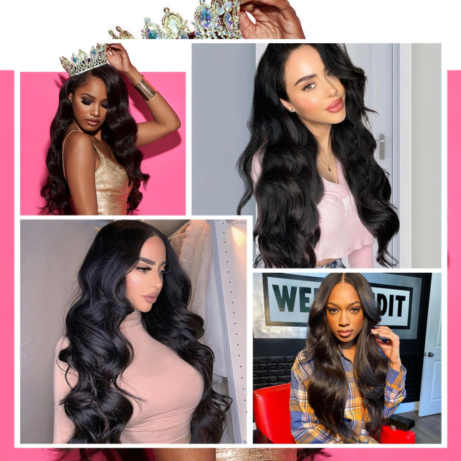 Body Wave Human Hair Extensions 4 Bundles 22-28 Inches Brazilian Virgin Hair QWB Body Wave 4 Bundles Deal Brazilian Virgin Hair 12-28  main image 2