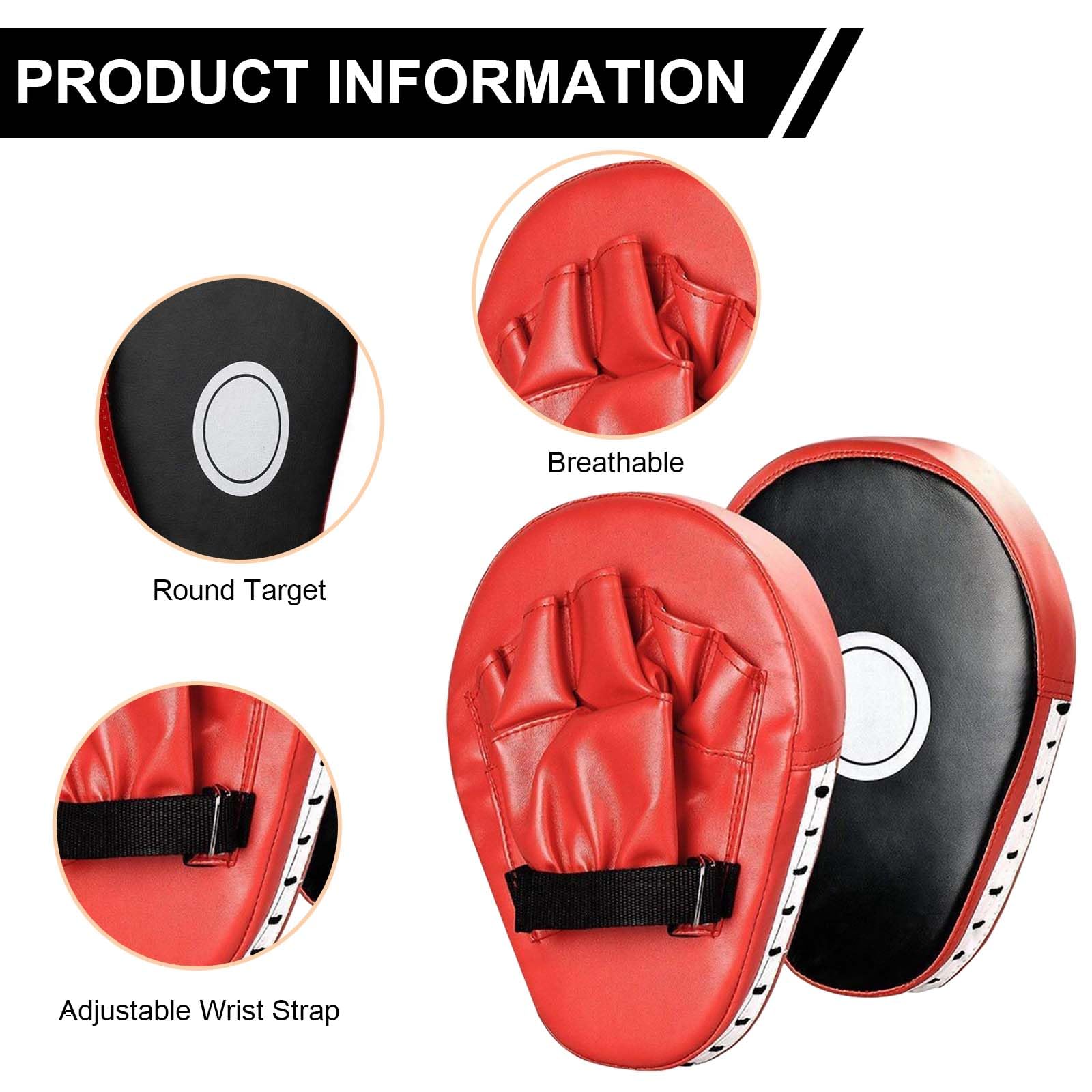 Boxen Training Set, 1 Paar 6 oz Boxhandschuhe und 1 Paar Pratzen für Muay Thai Box Pratzen PU Handpratzen Boxpratzen Boxpads Mitts Boxhandschuhe Set für Kinder Boxausrüstung für Kickboxen