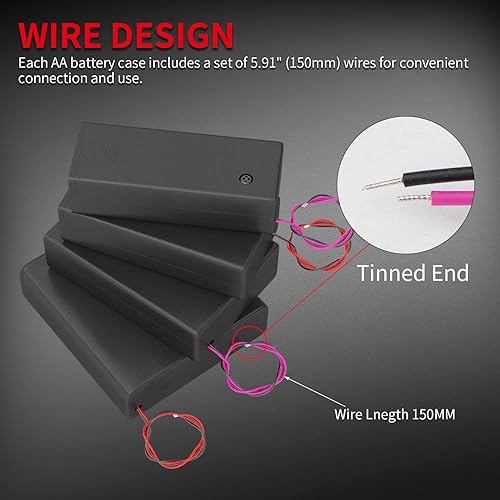 Miniatura 6 de DAIERTEK Paquete de soporte de batería AA individual soporte de batería AA, 2 soportes de batería AA, 3 soportes de batería AA, 4 soportes de