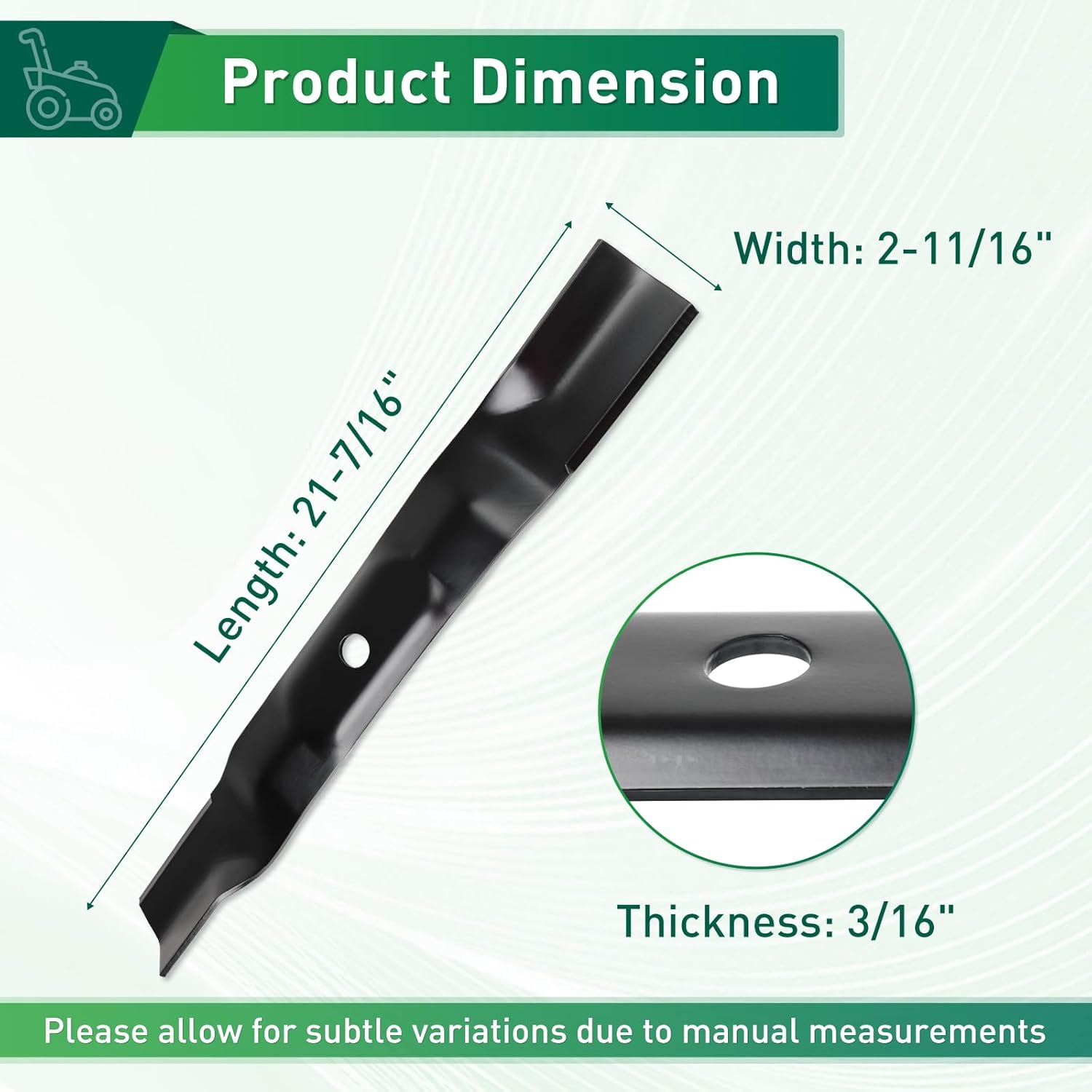 M148613 High Lift Blades for 42" Deck, Compatible with John Dee-re GT225 GT235 GX325 GX335 GX345 LX255 LX280 X324 Lawn Mower, Replaces M135881 M139976 M159047, 2 Pack