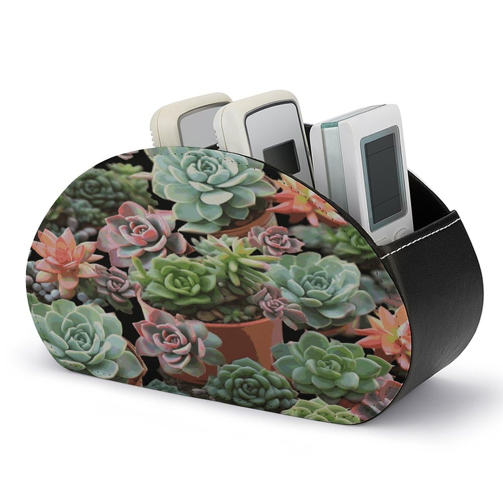 Btcowzrv Style Succulents Remote Control Holder With 5 Compartments