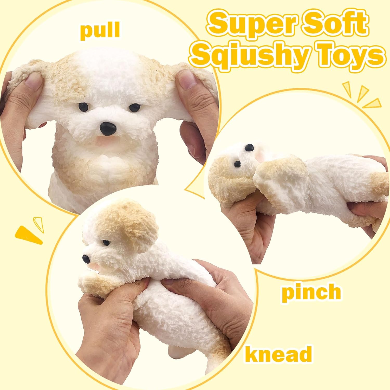 Hand Painted Dog Squishy Toys,Big Cute Ultra Soft Squeeze Fidget Puppy Toy for Stress Relief ,Kawaii Squishies Sticky Animal Toys for Adults Kids,Decompression Sensory Balls Toys (Teddy) - Image 7