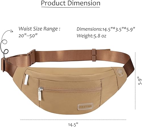 Miniatura 201 de MAXTOP - Cangurera cruzada grande con 4 bolsillos con cremallera, ideal para eventos deportivos, festivales, entrenamiento, viajes, correr y uso