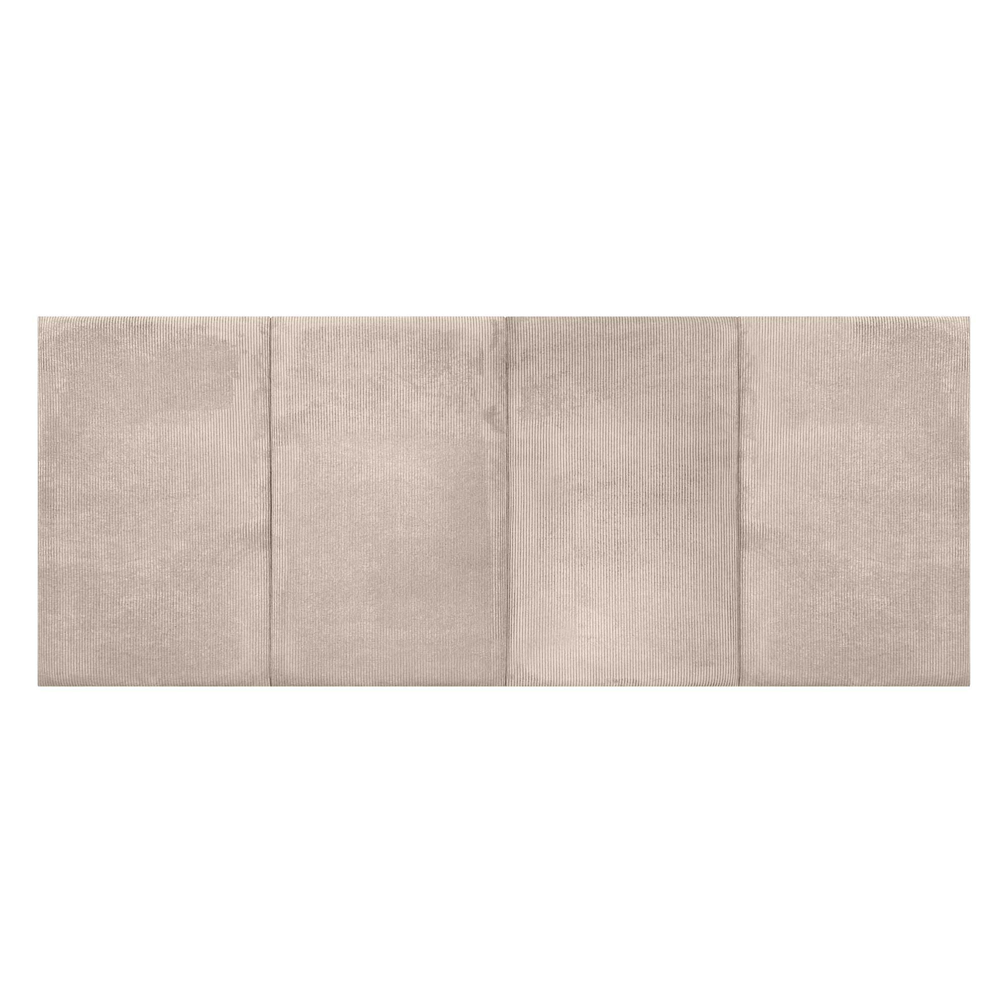 DHOME Cabecero Tapizado Pana Premium Antimanchas Diseño Modular Vertical Autoadhesivo Cabezal Cama Dormitorio Acolchado (Beige, 160cm, Altura 80cm, x4)