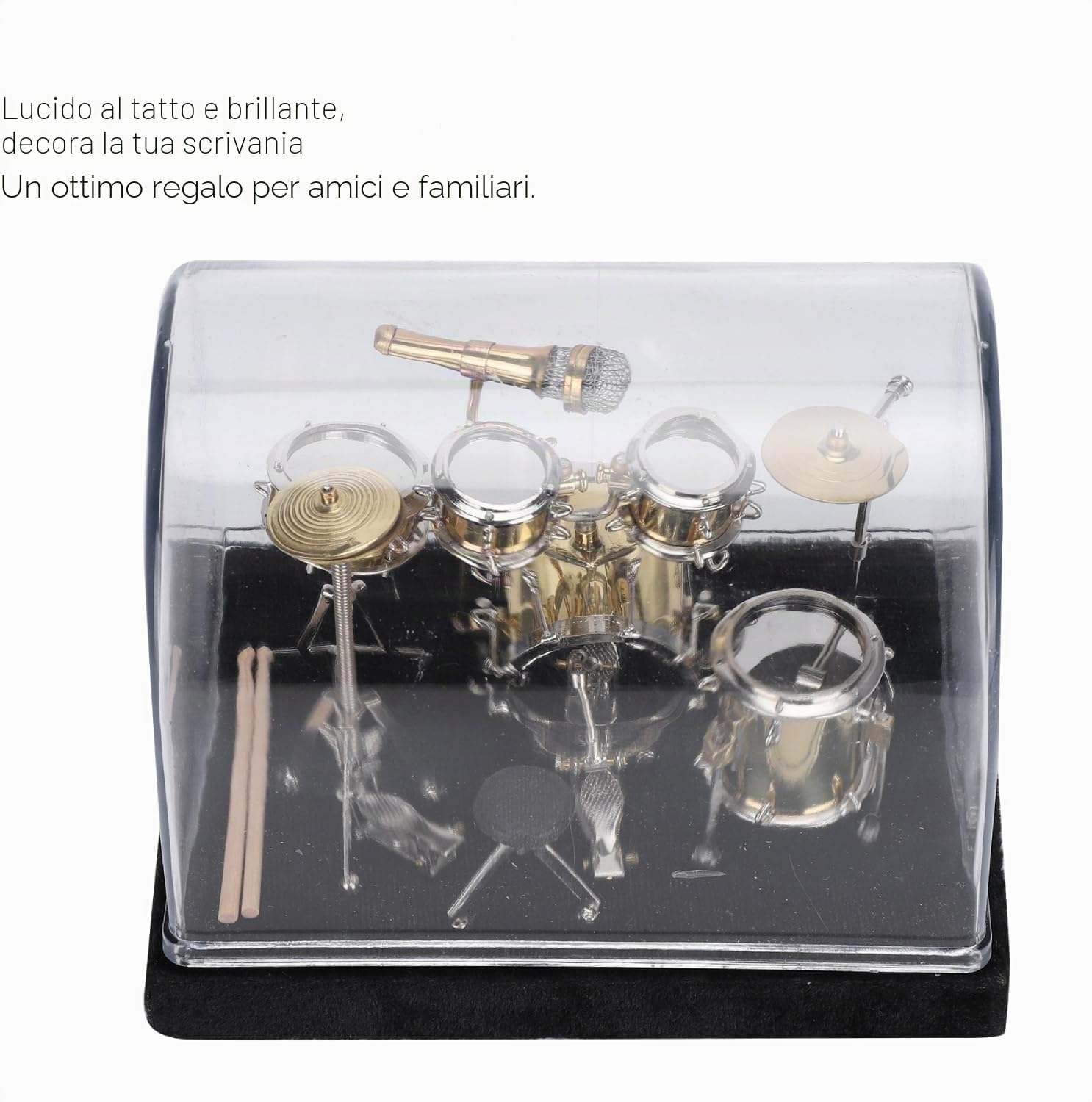 Fyearfly Modello di Tamburo in Miniatura, Decorazione di Tamburo in Miniatura, Strumenti Musicali per la Decorazione Della Scrivania di Casa, Regalo per Natale, Ringraziamento, Vacanze, Laurea