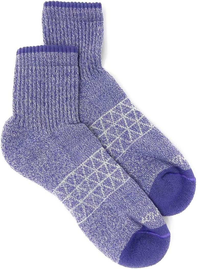 WARRIOR ALPACA SOCKS - All Day - Everyday - Terry Lined - Cushioned - All-Purpose Socks - Unisex (Large, Lilac/White - Quarter Crew)…