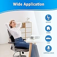 Vista 5 de SAIREIDER Cojín de asiento y almohada de apoyo lumbar para silla de oficina, cojines de espuma viscoelástica para asiento de automóvil, almohadas