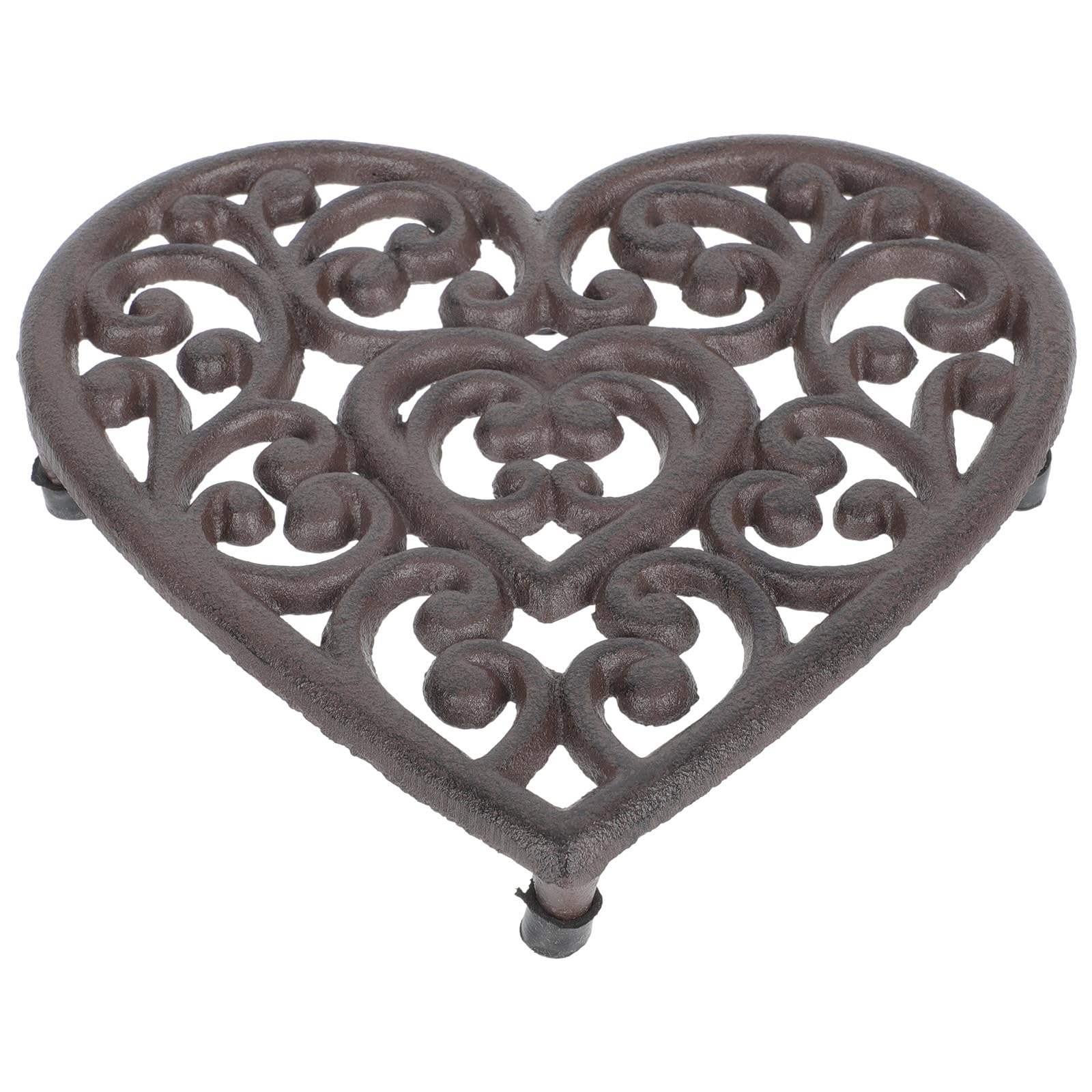 Dessous de plat Operitacx élégant cœur en fer forgé et design de table