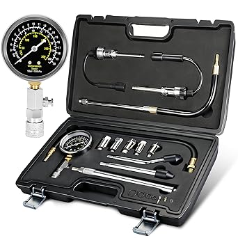 BETOOLL 13pcs اختبار الضغط مع اختبار التوصيل سبارك - 300PSI مقياس ضغط أسطوانة المحرك أداة السيارات