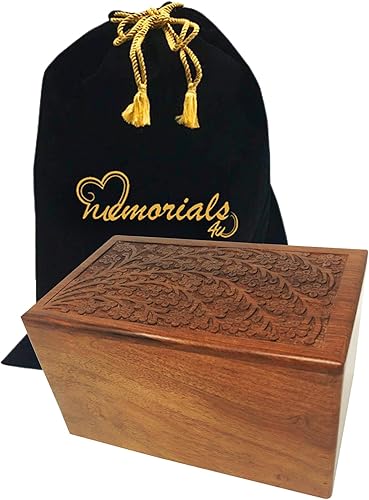 Miniatura 10 de Urna de cremación de palisandro sólido con diseño de cruz tallada a mano para cenizas humanas