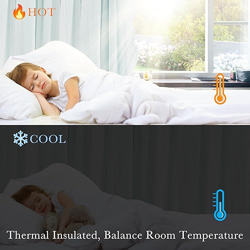 Vista 62 de PONY DANCE Cortinas decorativas para niñas, cortinas decorativas para niños, cortina de doble capa con volantes, superposición para oscurecer