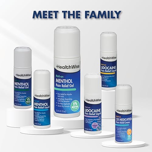 Miniatura 12 de HealthWise 2X Medicated Roll-On  10% mentol + 20% salicilato de metilo  Crema para aliviar el dolor  3 oz. 3.0 fl oz  Fórmula de secado rápido