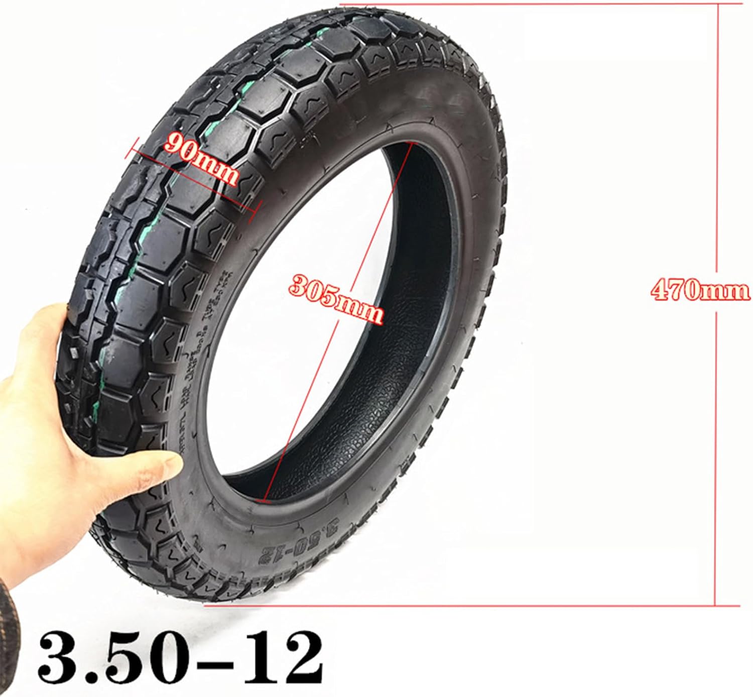 Electric Scooter Tires, 16" 3.50-12 Thickened Wear-Resistant Anti-Skid Inner and Outer Tires for Electric Motorcycle/Tricycle Tire Replacement Accessories