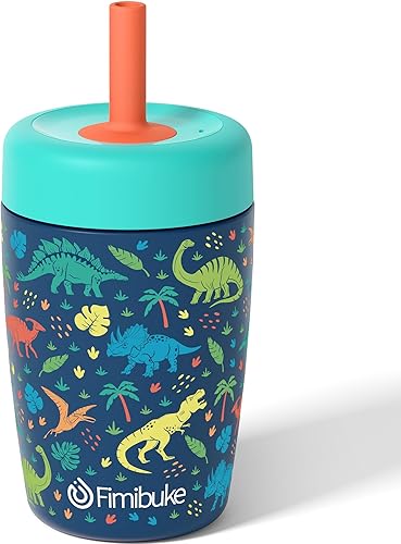 Miniatura 14 de Fimibuke Vasos entrenadores para niños y niños pequeños, a prueba de derrames, 12 onzas, con aislamiento, para niños y niñas, sin BPA, vaso con