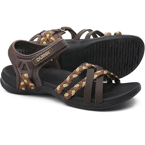 UBFEN Womens Hiking Comfort Sport Sandals Beach Vacation Camping Casual Sport Sandals with Adjustable Straps and Arch Support