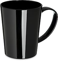 Vista 3 de Carlisle FoodService Products Taza de café de plástico con asa grande para bufés, hogar y restaurante, Tritan, 12 onzas, color negro