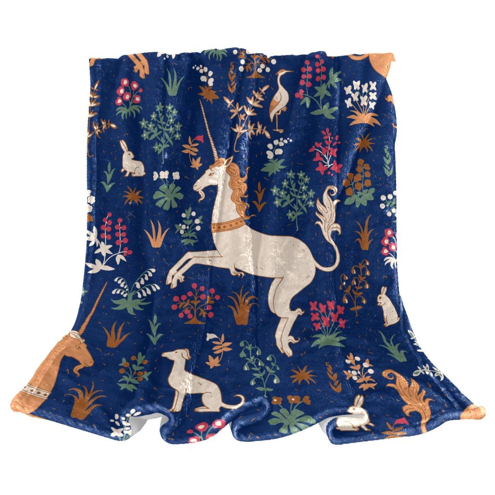 Moelleux couvre-lit licorne et fleurs d'automne pour un sommeil réparateur