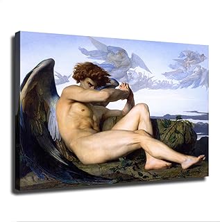 Fallen Angel Alexandre Cabanel Poster Room Aesthetic Decoration Painting Canvas Wall and Art Painting Print Modern Home Office Decoration Artwork (08×12inch-Framed)