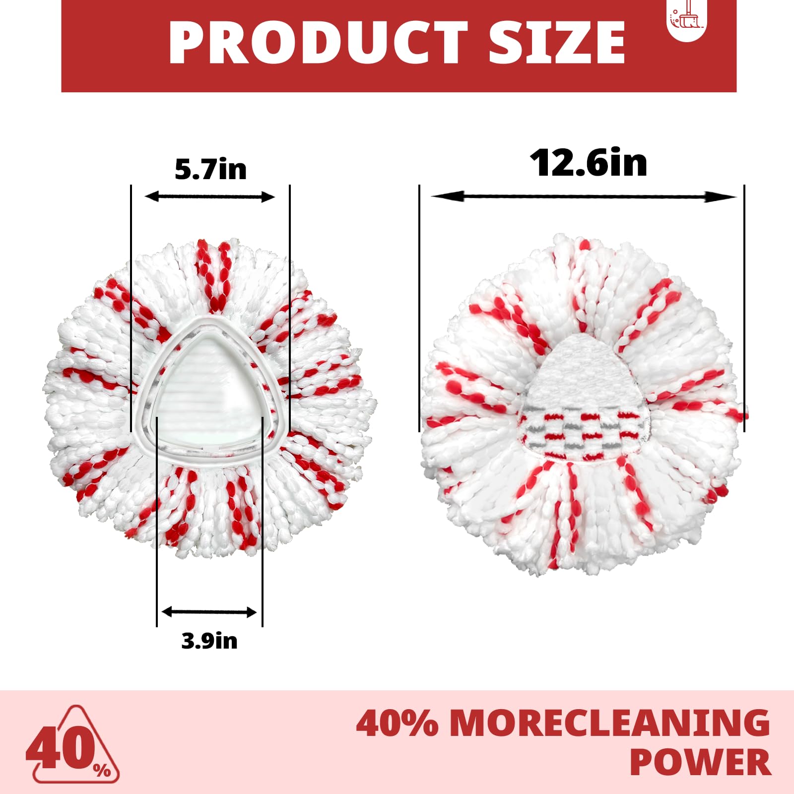 Confezione da 2 testine di ricambio per mocio O-Ceda EasyWrin Spin Mop, ricariche in microfibra per mocio rotante, facili da pulire