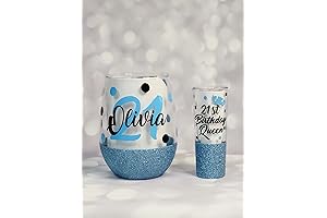 Personalized 21st Birthday Gift, Glitter Birthday Shot Glass, Girl's 21st Birthday Party Favor