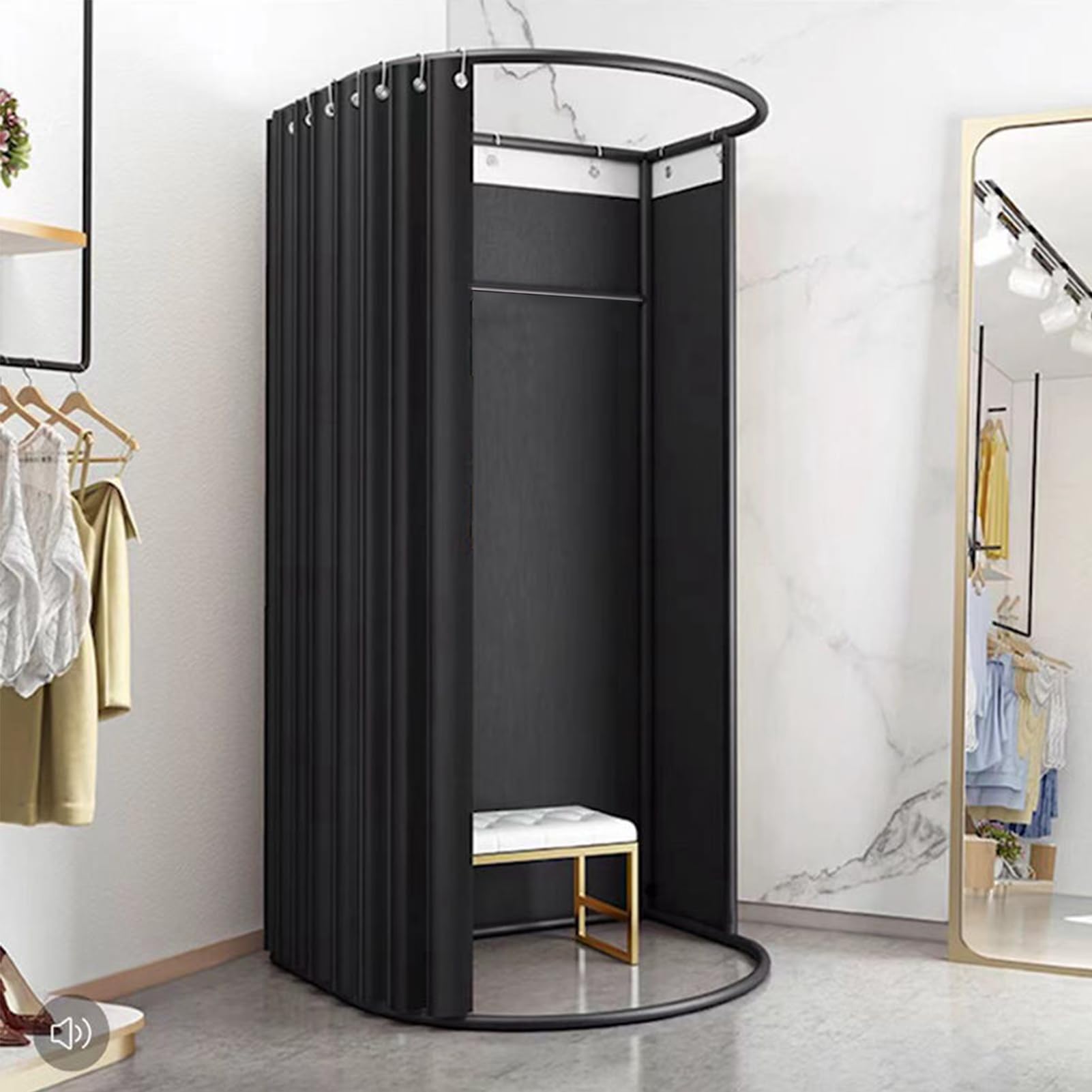 Probador Tienda De Ropa, Portátiles Móvil Temporal Vestuario Independiente, Vestuario Independiente en Forma de U para Centros Comerciales y Oficinas, Protección de la Privacidad, 200 x 100 x 95 CM